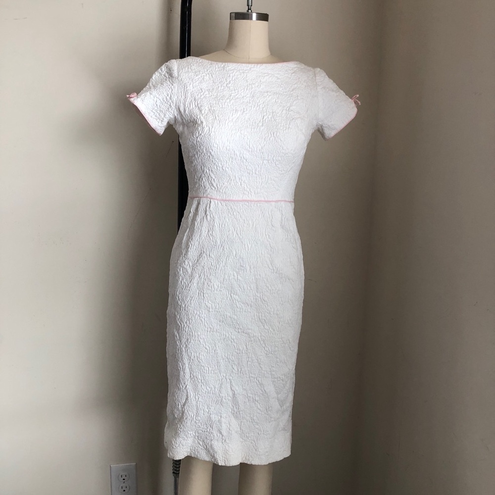 Vintage Gay Gibson White Dress Pink Bows